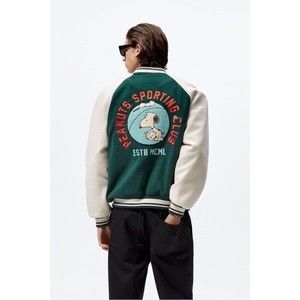 Zara peanuts varsity jacket Clearance
